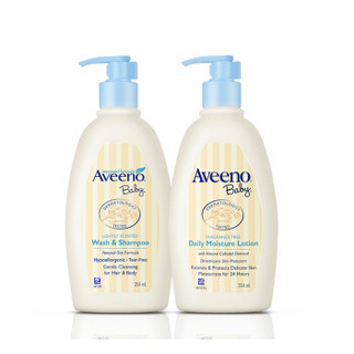 Aveeno 艾维诺 婴儿保湿润肤身体乳354ml +洗发沐浴二合一354ml *2件