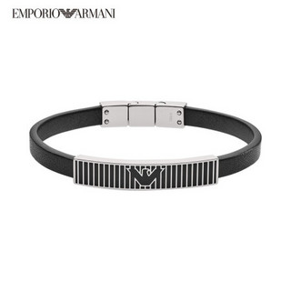 EMPORIO ARMANI 阿玛尼奢侈品2020秋冬 男士手链 可调节手环男潮人手环男个性条纹手环 EGS2728040