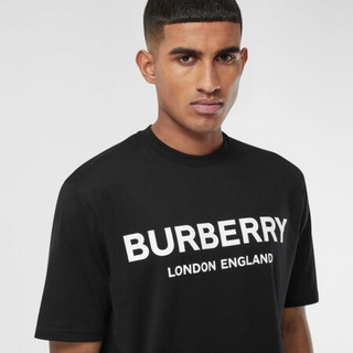BURBERRY 博柏利 男士圆领短袖T恤 80260161 黑色 S