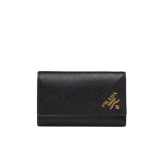 普拉达prada男士黑色6匙saffiano皮革钥匙包2pg222qmef0632