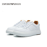 阿玛尼EMPORIO ARMANI奢侈品男装EA20秋冬男士牛皮休闲鞋 X4X321-XF473 WHITE-00001白色 6
