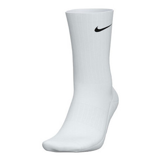 NIKE 耐克 Everyday Cushion Crew 中性运动中筒袜 SX7664-100 白色 M