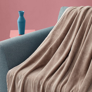 大朴（DAPU）毛毯 A类多功能云貂绒毯子 加厚法兰绒毯 午睡盖毯 毛巾被 奶茶 150*200cm