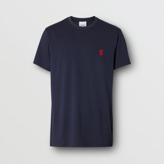 博柏利 BURBERRY 男士海军蓝专属标识图案棉质 T 恤衫 80140221 XL