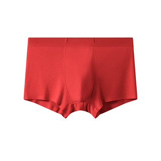 DAPU 大朴 男士一片式无痕平角内裤3条装 红色XL
