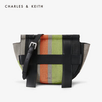 CHARLES＆KEITH2020秋冬CK2-80781158女士条带装饰翻盖单肩包 Multi综合色 M