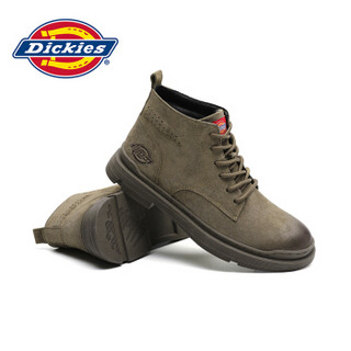 Dickies 帝客 男士皮革圆头系带英伦马丁靴204M50LXS72 驼色41