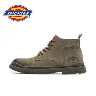 Dickies 帝客 男士皮革圆头系带英伦马丁靴204M50LXS72 驼色41