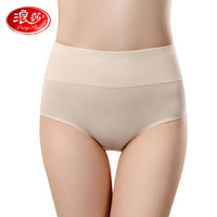 浪莎内裤女士生理裤棉质高腰月经期防侧漏卫生三角裤1条 肤色 M(160/85)
