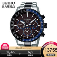 SEIKO 精工 日本原装精工SEIKO温网冠军德约科维奇代言Astron系列男表GPS卫星定位太阳能 人气黑蓝钛SSH009J1