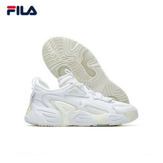 FILA FUSION斐乐官方SWARM复古篮球鞋2020冬季时尚运动女鞋休闲鞋跑步鞋 集团白/微白-WT 38.5