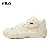 FILA 斐乐女鞋官方 暴扣女子篮球鞋 2020秋冬季新款高帮运动鞋球鞋女商场同款 米色-YS 38