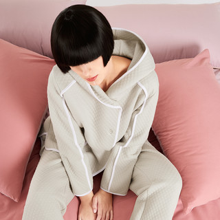 带帽夹丝棉女士家居套装