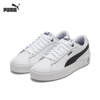 PUMA 彪马 官方 新款女子厚底休闲鞋松糕鞋 SMASH PLATFORM 373035 白-黑色 02 38
