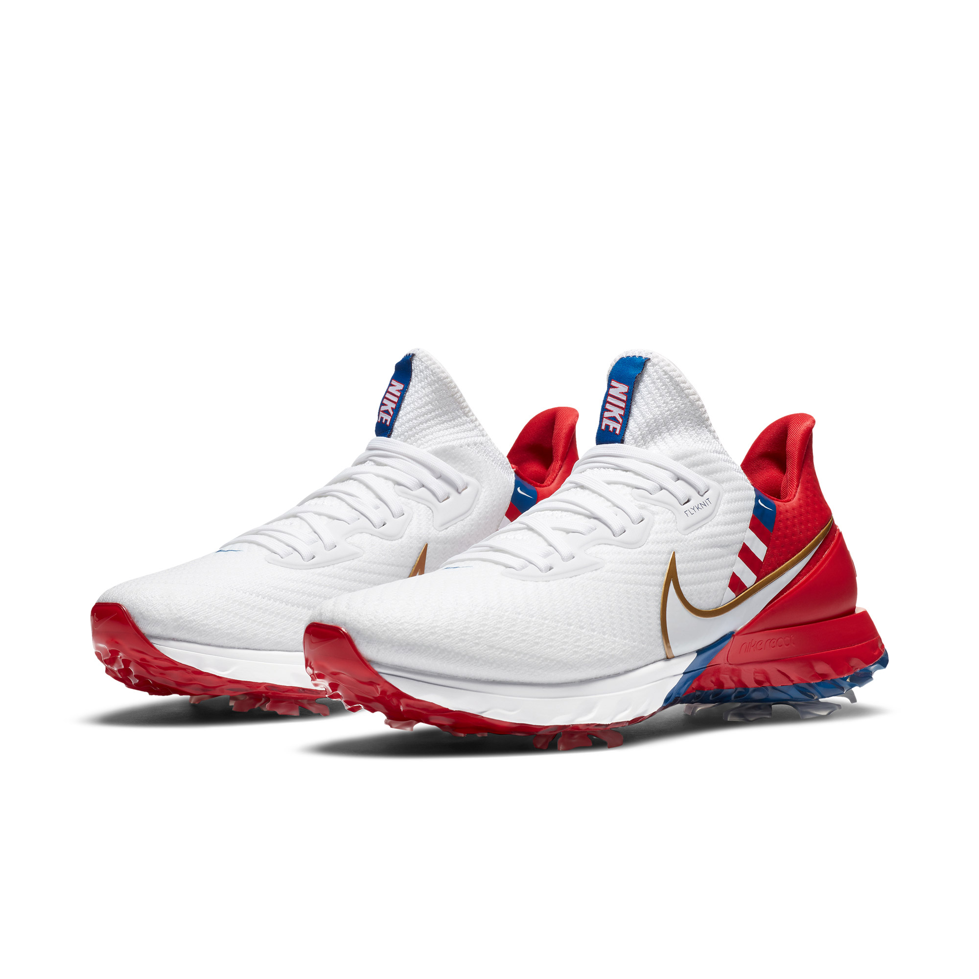 NIKE 耐克 AIR ZOOM INIFINITY TOUR NRG 中性高尔夫球鞋 CT0601-110 白色/金属金/大学红/队蓝