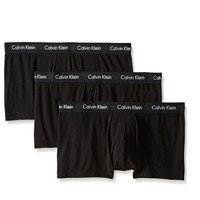 Calvin Klein 卡尔文·克莱 男士纯棉弹力低腰平角内裤套装NU2664 3条装 黑色M