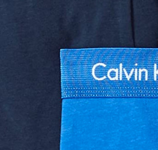 Calvin Klein 卡尔文·克莱 男士纯棉弹力低腰平角内裤套装NU2664 3条装(Black+Blue Shadow+Cobalt Water)S