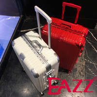 【欧洲获奖】EAZZ耐摔铝框行李箱24英寸拉杆箱男女小20登机箱26英寸寸大旅行箱29学生密码箱子 新 铝框-玫瑰金 24英寸丨 中短途容量