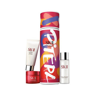 SK-II 限定版白色涂鸦圣诞套装（神仙水230ml+洁面20g+清莹露30ml+面霜15g）