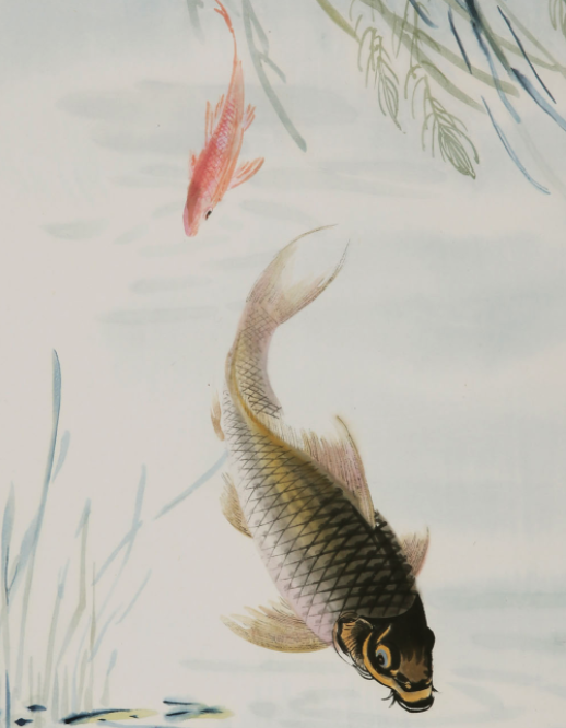 朵云轩木版水印吴青霞鲤鱼水草中国画装饰画收藏馈赠家居