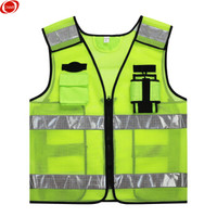 谋福  CNMF 交通警示执勤马甲 反光背心马甲反光安全服  安全背心 （热熔鱼网布马甲） XL  8236