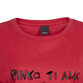 PINKO 2020秋冬 奢侈品 女装纯色字母短袖T恤  1G15GBY4LX R24 XS