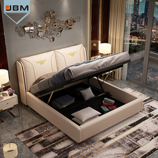 JIBAIMU 集百木 轻奢床ins工业风 美式现代风格双人婚床 单床（框架结构） 180*200cm
