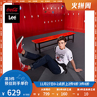 Lee可口可乐联名20新品721版型中腰小脚蓝色男牛仔裤LMR7215GL898 *3件