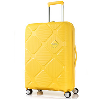 美旅拉杆箱 时尚PP行李箱大容量可扩展耐磨飞机轮旅行箱 25英寸TSA密码锁 HJ4黄色