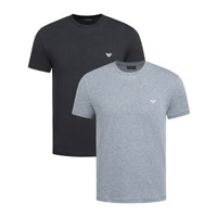 EMPORIO ARMANI UNDERWEAR阿玛尼奢侈品男装20秋冬T恤（两件装） EA111267-0A720 BLAGREY-08649黑色灰色 XL