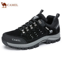 骆驼（CAMEL） 登山鞋防滑透气轻便皮休闲旅游运动鞋男 A832303075-026 黑/灰 38