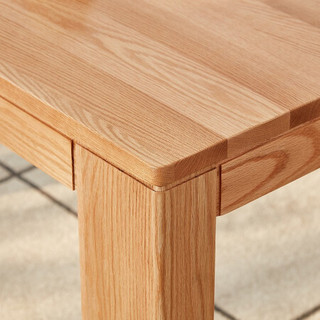 全友家居 餐桌椅 北欧简约实木餐桌 进口橡木实木餐桌椅组合DW1009 餐桌1.6米+栅栏椅*6