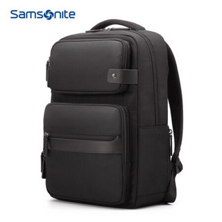 新秀丽（Samsonite）双肩包背包 商务休闲书包笔记本包 苹果电脑包15.6英寸 BY4*09001 黑色