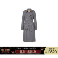 博柏利 BURBERRY 女士中灰色肯辛顿版型长款 Heritage Trench风衣 40733691 08