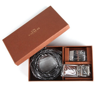 蔻驰（COACH） 奢侈品 男士礼盒款腰带黑色皮革 F65185 AQ0