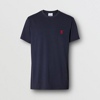 博柏利 BURBERRY 男士海军蓝专属标识图案棉质 T 恤衫 80140221 L