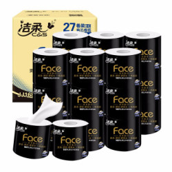 洁柔卷纸卫生纸4层27卷140g有芯卷纸筒厕纸加厚家庭装擦手纸巾卷纸卷筒纸 *3件