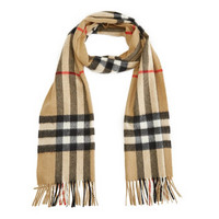 Burberry 巴宝莉围巾新款男女经典格纹山羊绒围巾古典黄色 规格参数品牌图片 什么值得买
