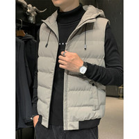 北极绒棉服马甲男新款韩版潮流外套休闲男帅气棉衣马夹男 MJ77灰色 XL