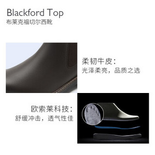 clarks其乐男鞋2020秋季经典款Blackford Top英伦风皮靴潮流切尔西靴男光面踝靴男 黑色261279967 43(uk9)