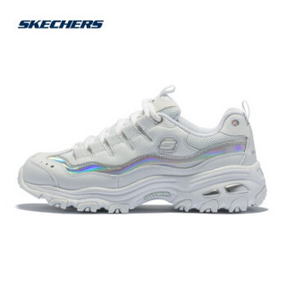 Skechers斯凯奇官方 2020秋冬新品 女子时尚潮流老爹鞋熊猫鞋小白鞋休闲厚底运动鞋13160 白色/银色/WSL 38