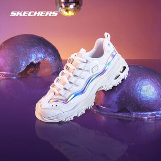 Skechers斯凯奇官方 2020秋冬新品 女子时尚潮流老爹鞋熊猫鞋小白鞋休闲厚底运动鞋13160 白色/银色/WSL 38