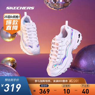 Skechers斯凯奇官方 2020秋冬新品 女子时尚潮流老爹鞋熊猫鞋小白鞋休闲厚底运动鞋13160 白色/银色/WSL 38