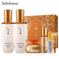 雪花秀(SULWHASOO)滋盈生参焕颜水乳面霜护肤品套装(参凝水125ml+焕颜乳125ml+面霜30ml+精华+眼霜) 进口超市