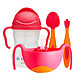 b.box 澳洲 儿童餐具喂养辅食3件套 草莓粉（bbox第三代重力水杯+叉勺套装+三合一碗） +凑单品