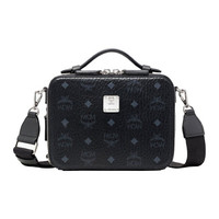 MCM 中性款Visetos Klassik系列黑色LOGO印花斜挎包 MMRAAKC05BK001