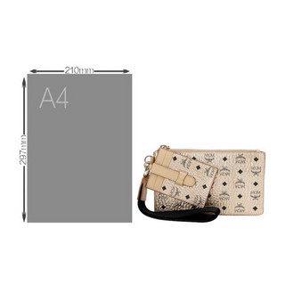 MCM 奢侈品 女士时尚金色人造革手拿包手拎包配卡包 MXZASVI12T1001