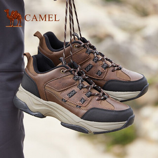 骆驼（CAMEL） 登山鞋男耐磨百搭厚底防滑户外鞋 A032347185 棕色 39