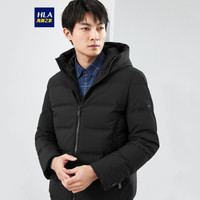 HLA 海澜之家 羽绒服男2019冬季连帽时尚舒适防风保暖外套HWRAJ4R008A黑色(14)180/96A(52)