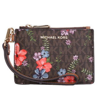 迈克·科尔斯（MICHAEL KORS） MK女包 专柜款JET SET系列PVC配皮棕色拼色手拿包 32S0GJ6P1B BROWN MULTI